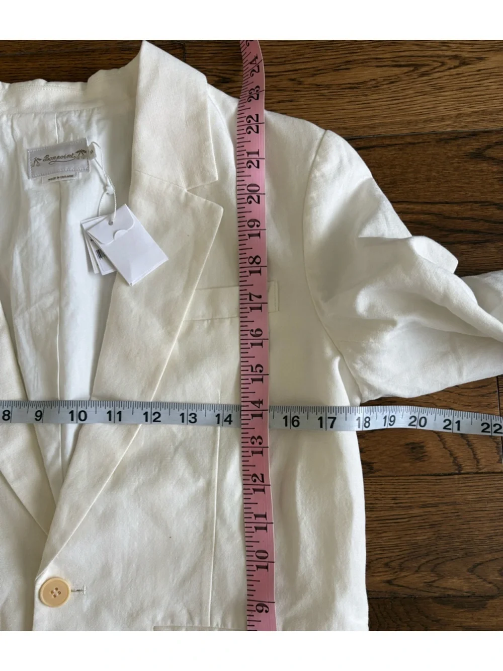 Bonpoint Boys Aristide Linen Blend Suit Jacket In Off White/ Cream Size 14A